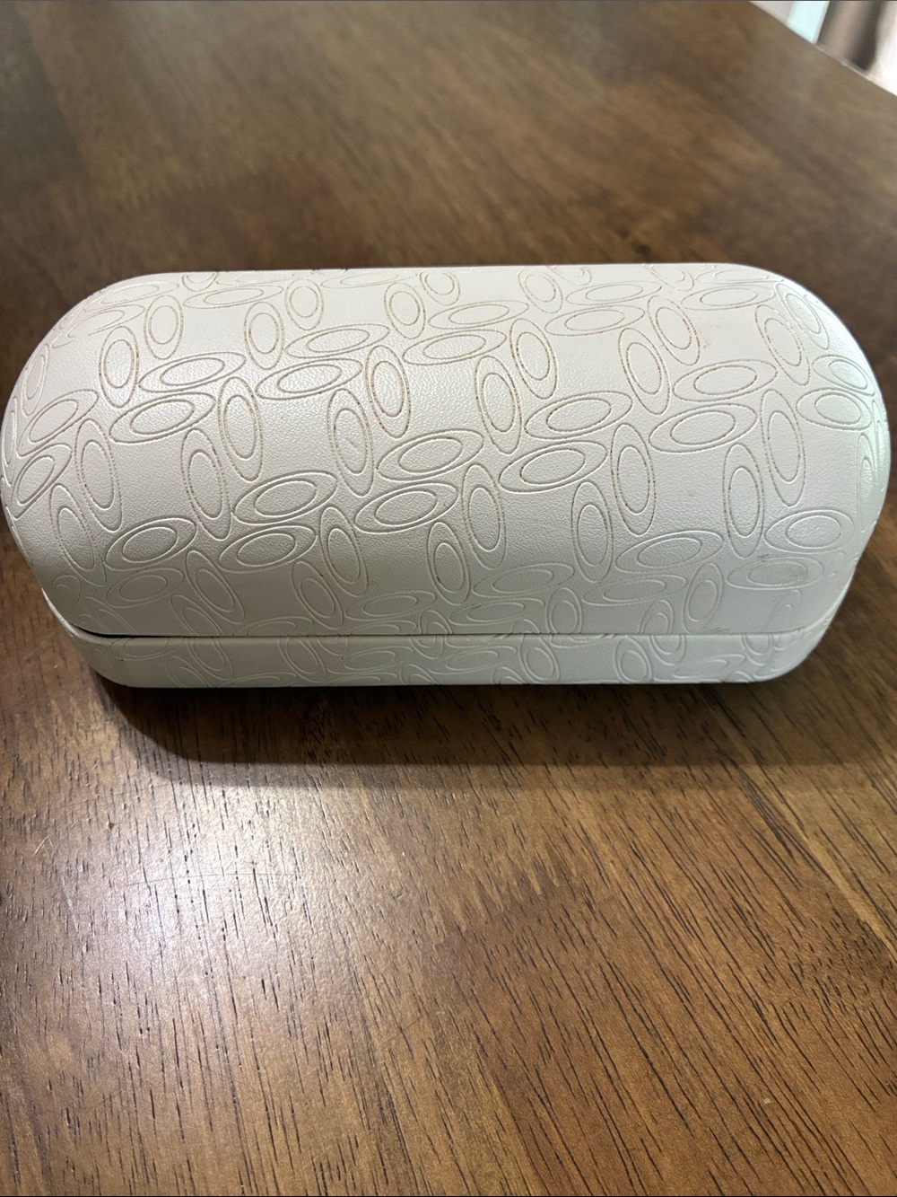 Embossed Cream Hard Sunglasses Case